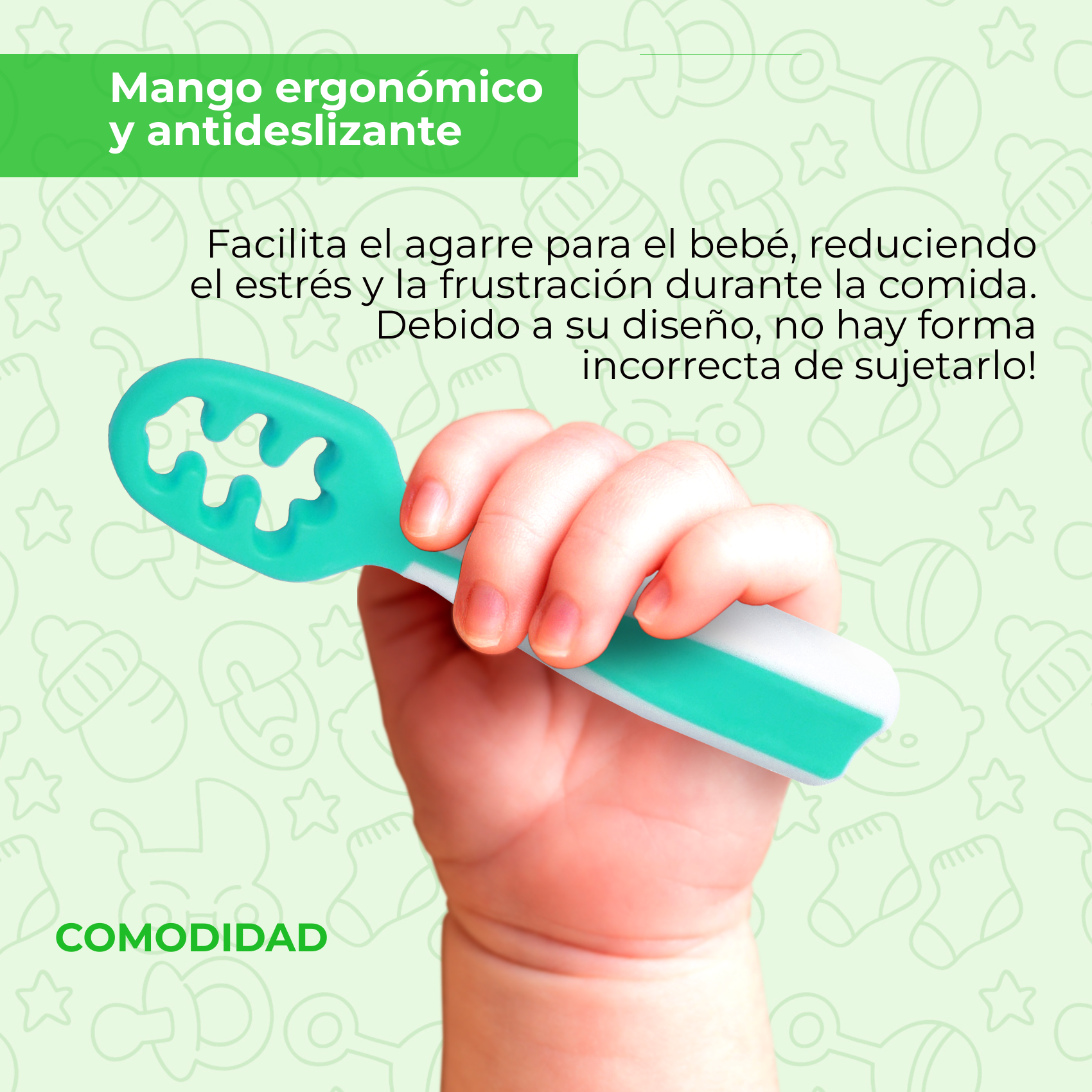 Cucharas BLW, Cuchara bebe aprendizaje Rosa, Baby led weaning