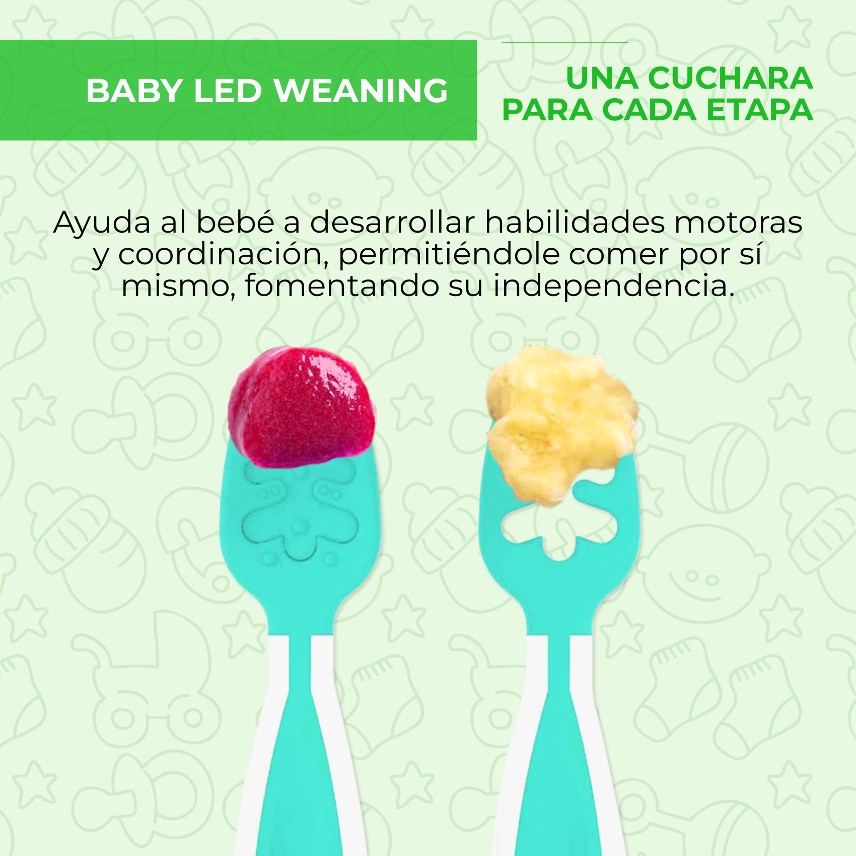 Cucharas BLW, Cuchara bebe aprendizaje Rosa, Baby led weaning