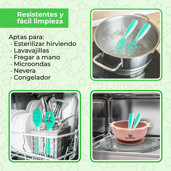 Cucharas BLW, Cuchara bebe aprendizaje Rosa, Baby led weaning