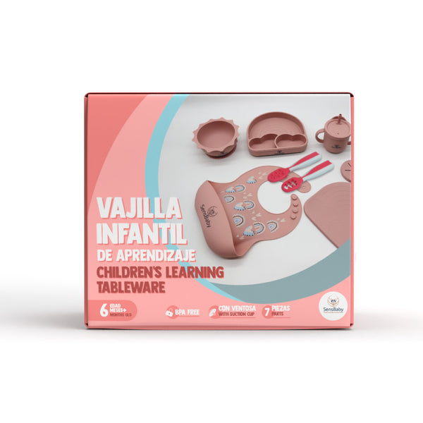 Vajilla Bebe Rosa, Vajilla infantil, Vajilla Bebe Silicona | Sensbaby