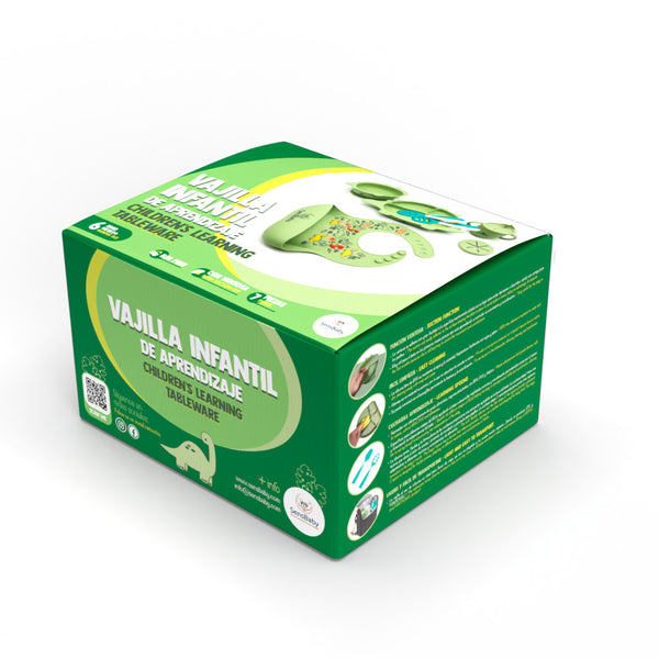 Vajilla Bebe Verde, Vajilla infantil, Vajilla Bebe Silicona | Sensbaby