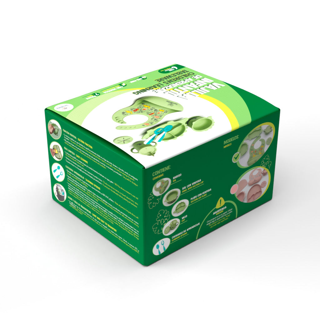 Set Alimentación Bebe Bpa Free Vajilla Silicona Comida - Color verde — Una  Ganga