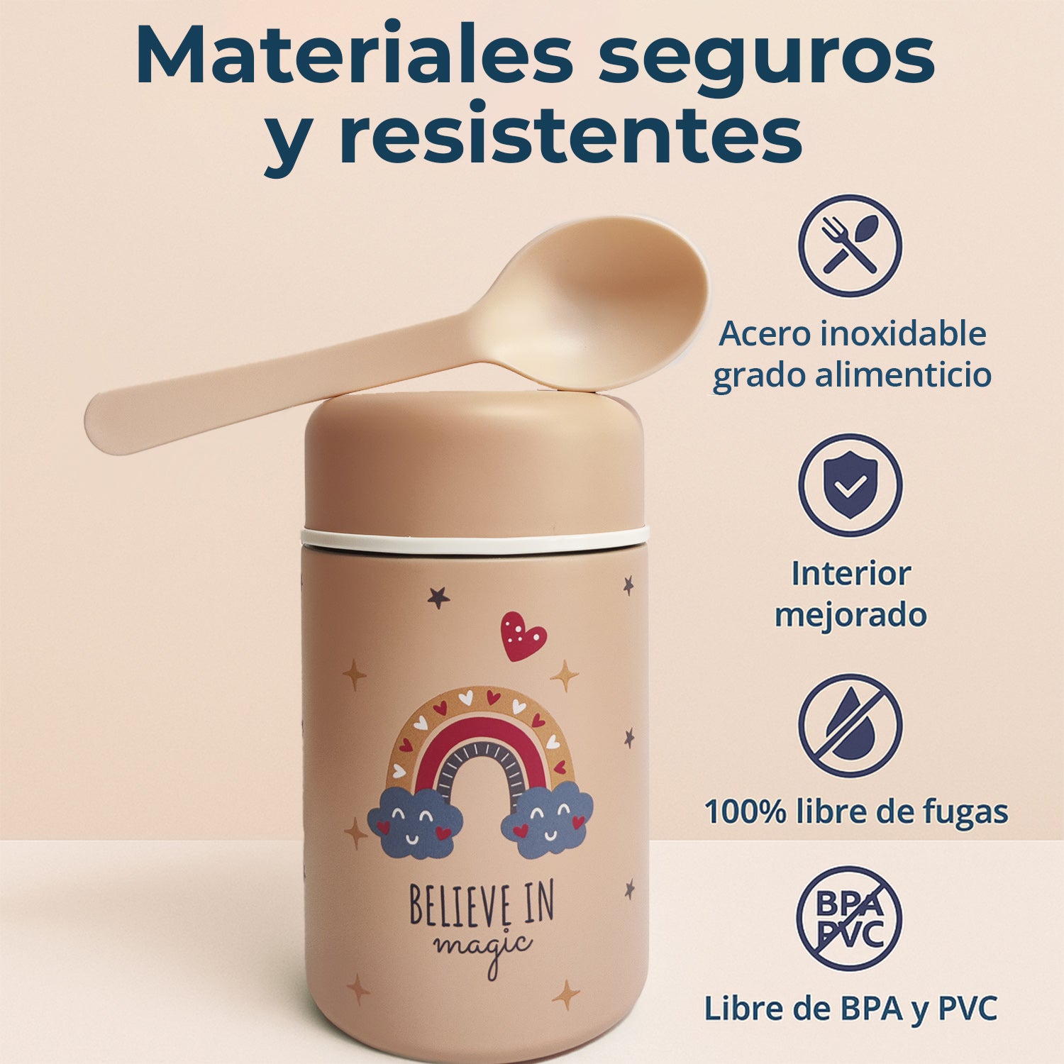 Termos comida bebe para papillas y sólidos, libre de BPA