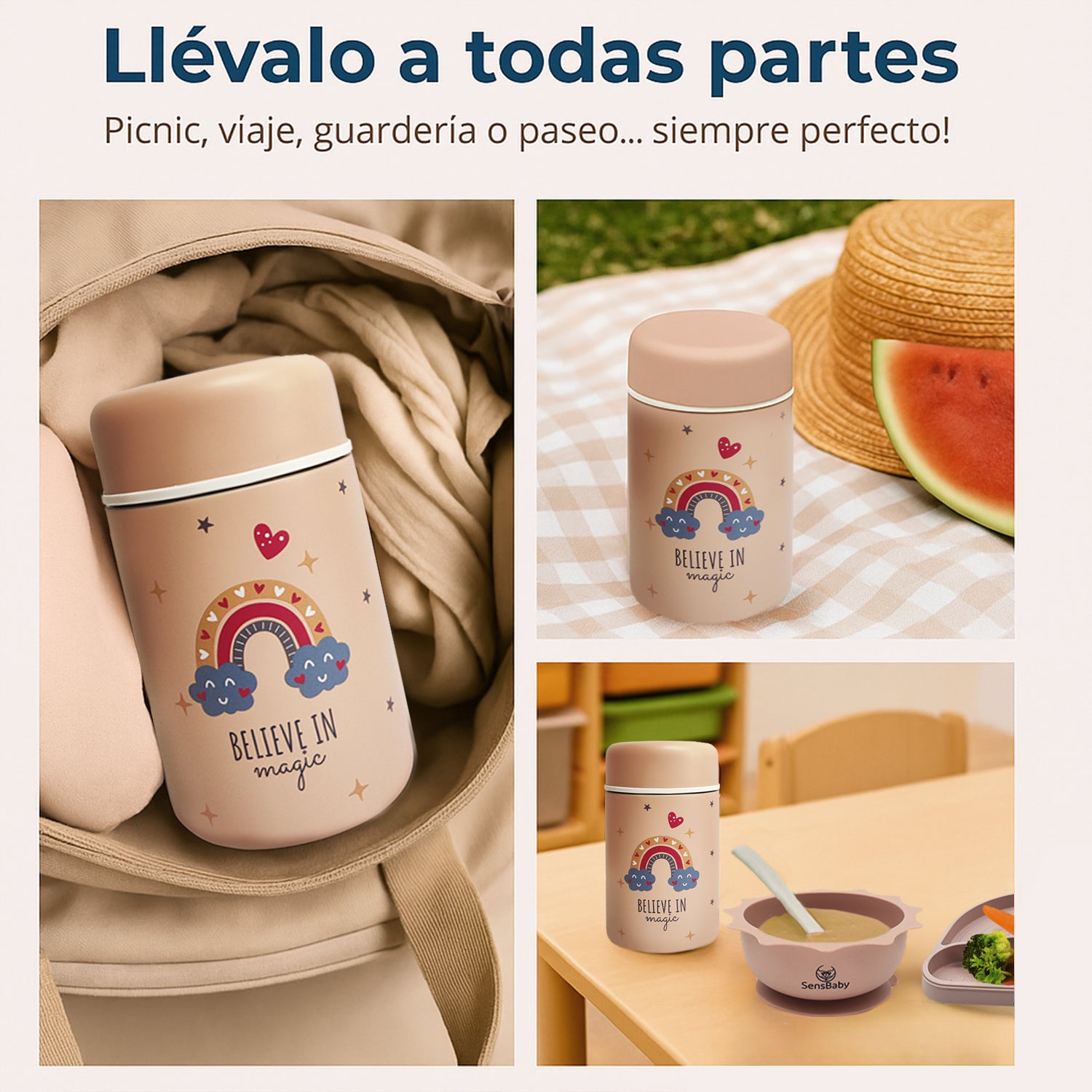 Termos comida bebe para papillas y sólidos, libre de BPA