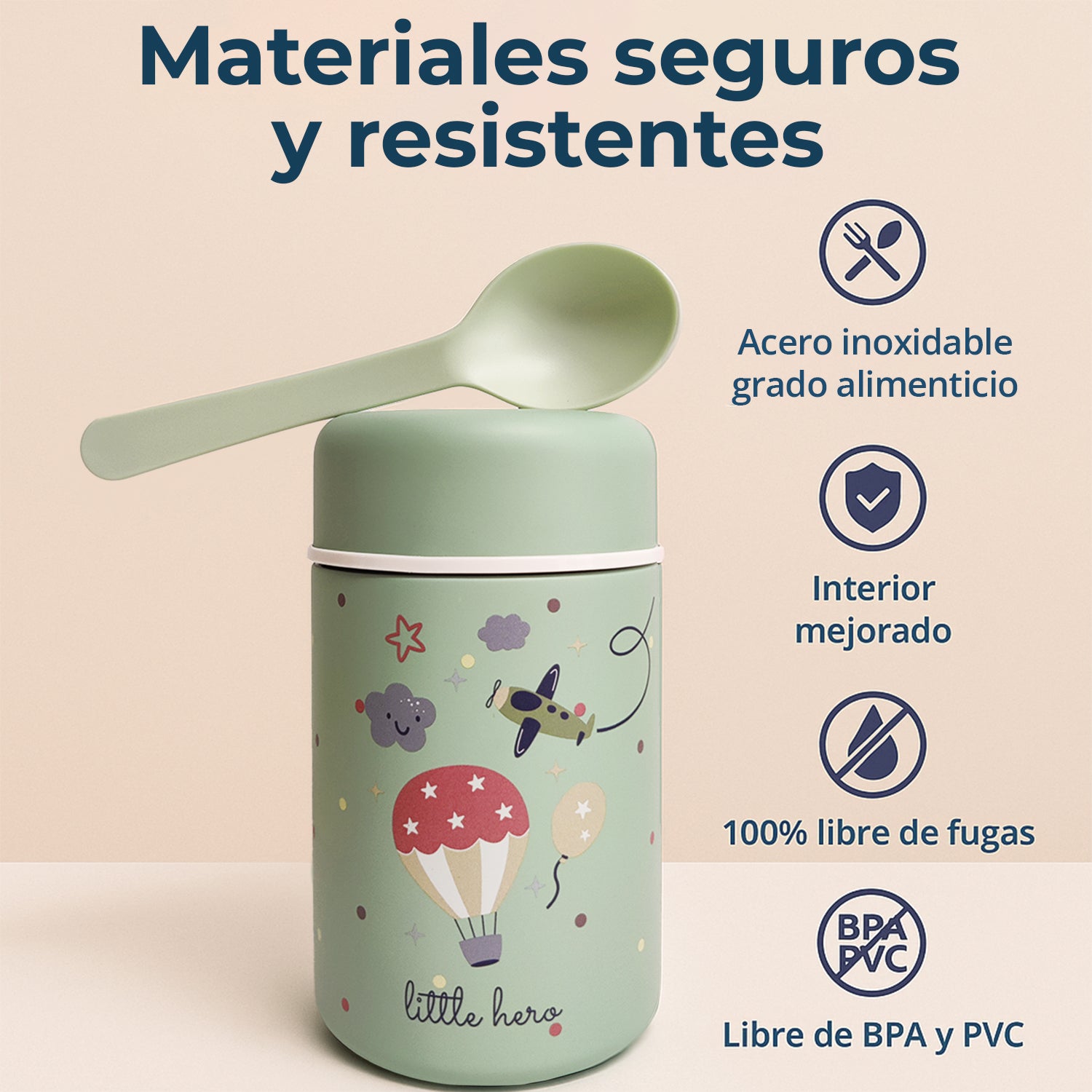 Termos comida bebe para papillas y sólidos, libre de BPA