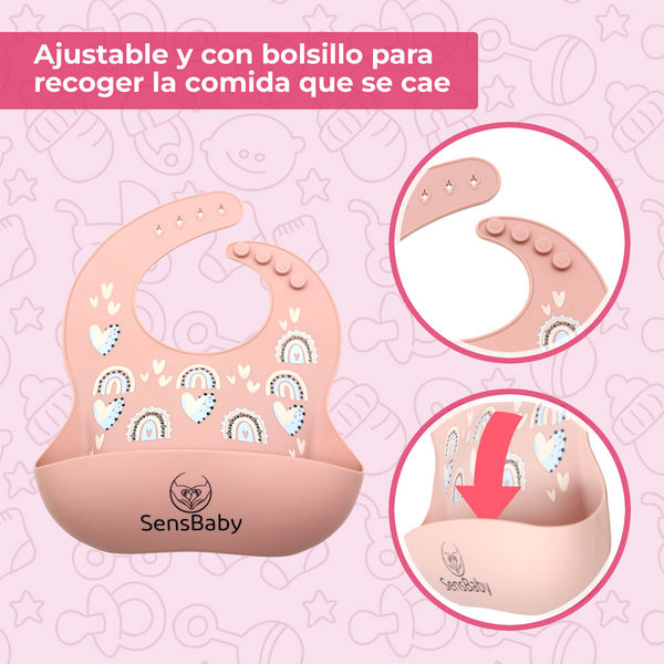 Vajilla Bebe Rosa, Vajilla infantil, Vajilla Bebe Silicona | Sensbaby