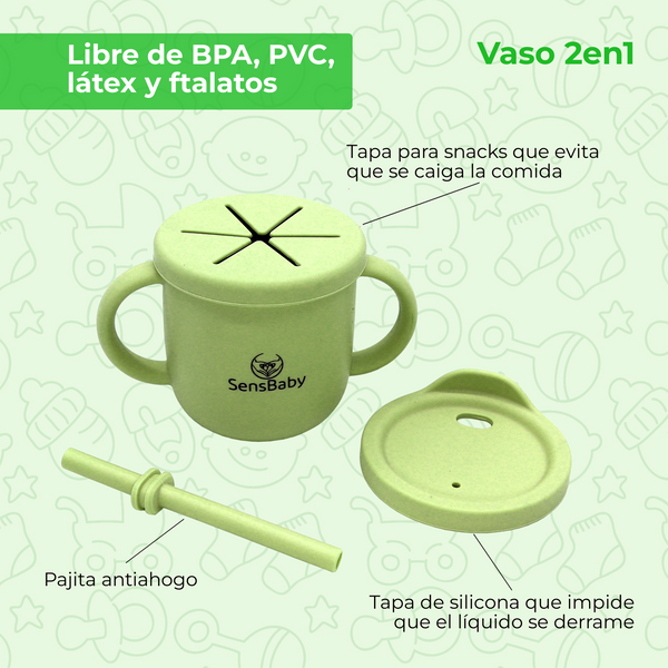 Vajilla Bebe Verde, Vajilla infantil, Vajilla Bebe Silicona | Sensbaby