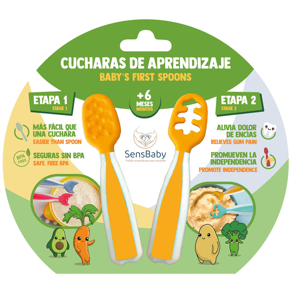 Cuchara bebe aprendizaje Verde, Blw bebés, Baby led weaning | Sensbaby