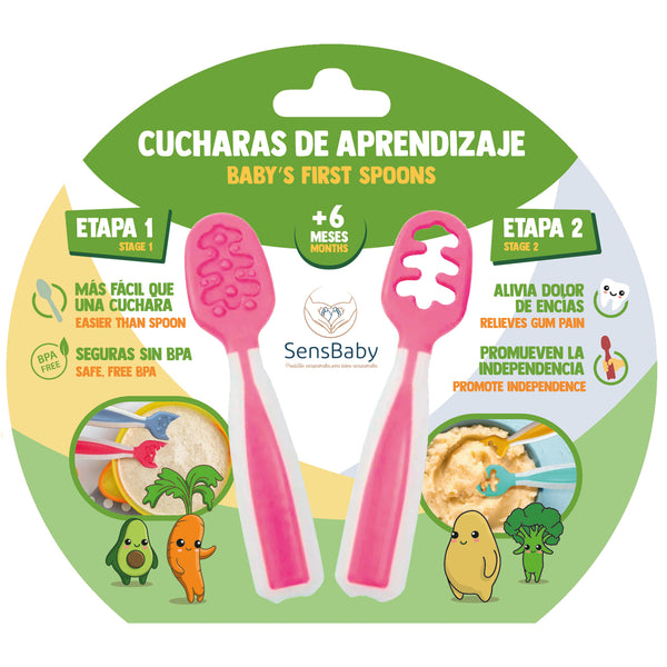 Cuchara bebe aprendizaje Rosa, Blw bebés, Baby led weaning | Sensbaby