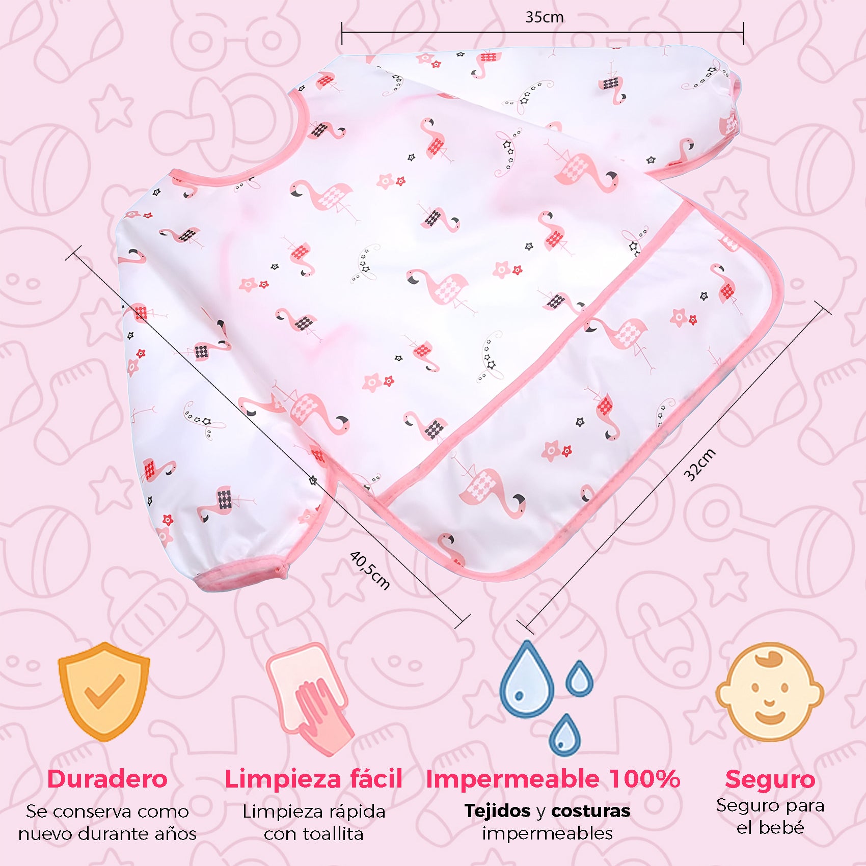 babero impermeable para bebes