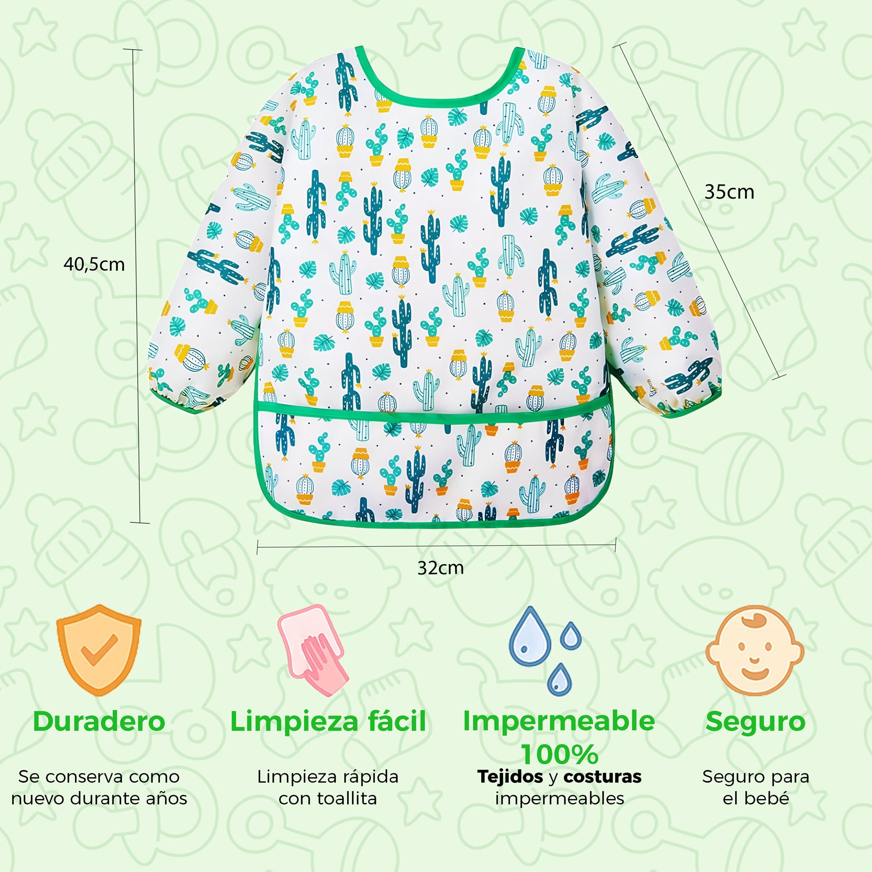 babero impermeable para bebes